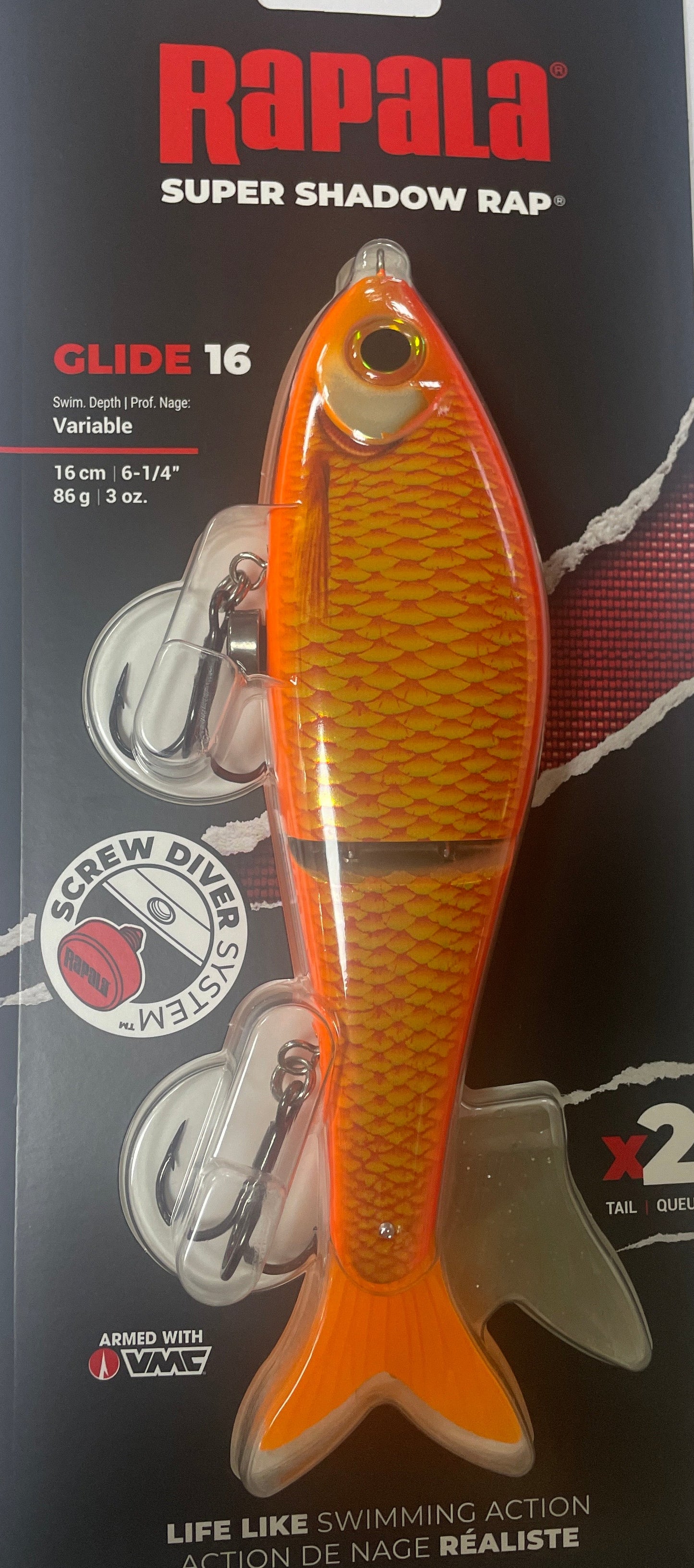 Leurre Rapala Super Shadow Rap Glide 16 GF – Glide Bait Coulant Ultra Réaliste