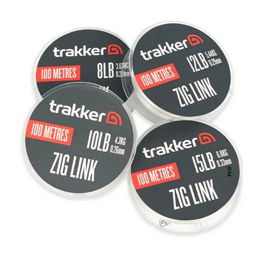 Bas de Ligne Zig Link Trakker 100 m – Fil Spécial Zig Rig Haute Visibilité et Précision
