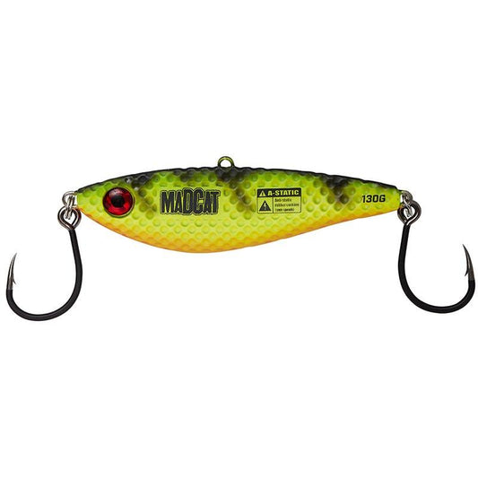 Leurre Vibratix 12 cm 110 g – Firetiger UV – Madcat – Pêche des Gros Silures & Carnassiers
