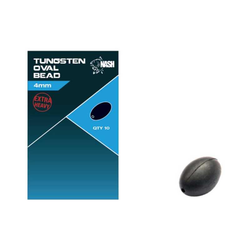 Tungsten Oval Bead 6mm – NASH | Perle Tungstène pour Carpe et Montages Précis