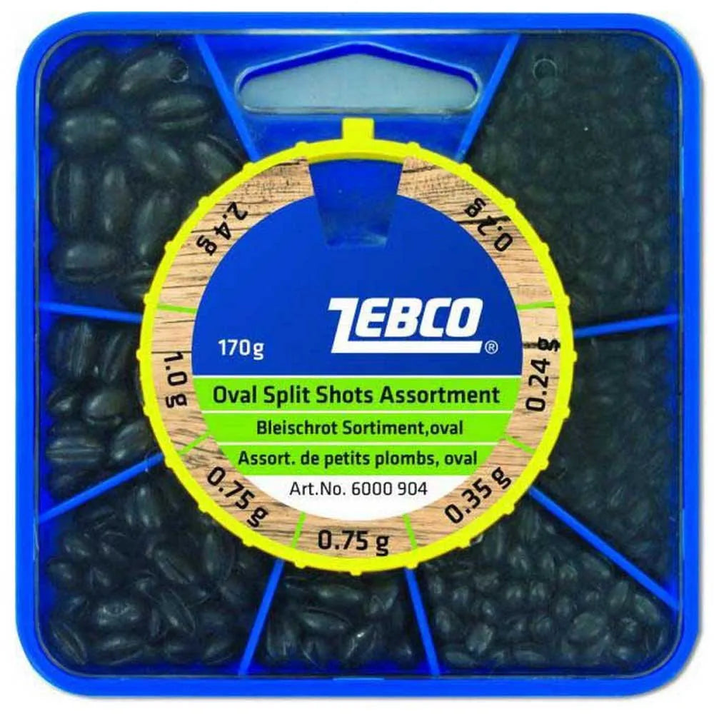Zebco Split Shot Assortment Oval 170 g – Assortiment de Plombs Ovales Polyvalents